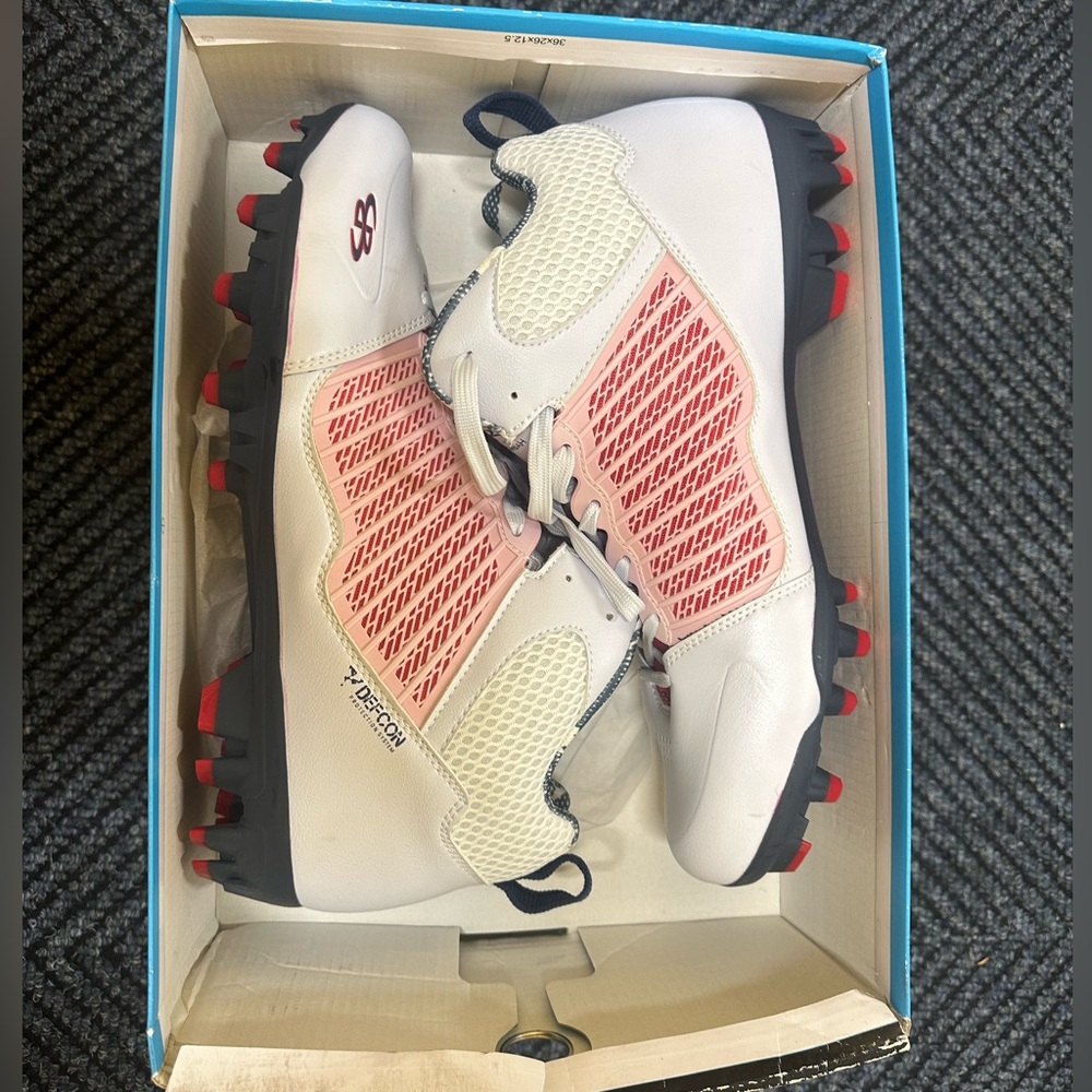 Boombah Football cleats navy/white/red size 13 new in box